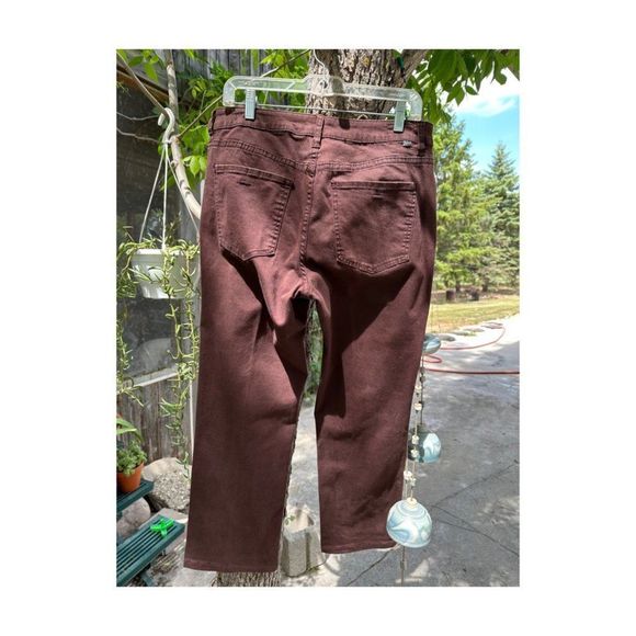 90s Jag Denim Jeans Bergundy Straight Leg High Waist Boot Cut Sz 14 - Picture 5 of 8